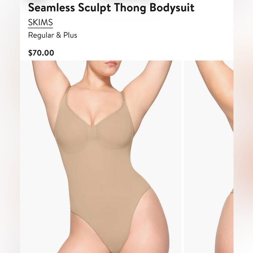 Skims Seamless Sculpt Thong Bodysuit Clay SMALL NWOT